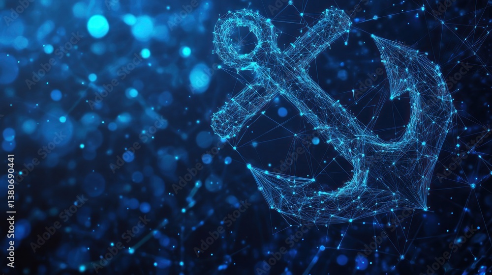 Poster digital anchor in abstract network