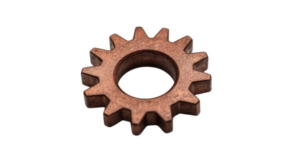 Intricate copper gear on black, precision engineering and industrial design copper