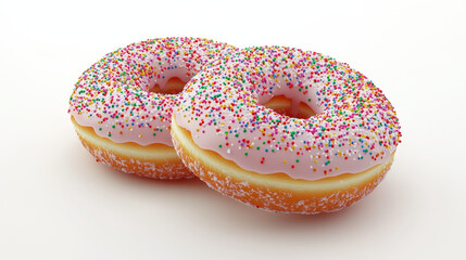 Donut set with sprinkles isolated on white background. Doughnut ui, donuts app icons. Vector eps10