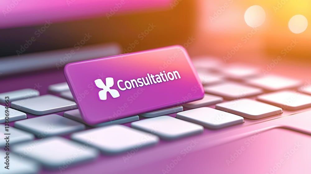 Poster a vibrant keyboard with a purple 