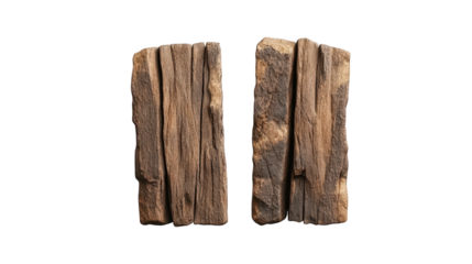 Contrasting textures, two wood pieces on a dark backdrop – study in shapes and shadows