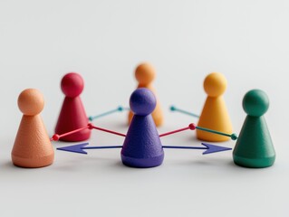 Obraz premium Colorful Game Pieces Representing Connection and Community Dynamics