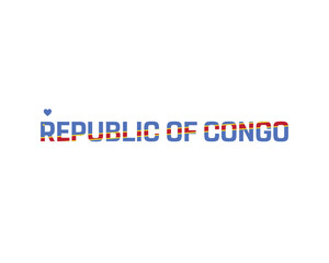 I love Republic of Congo, I love Republic of Congo typographic design with flag typography and heart on white background, Vector design of I love Republic of Congo, Republic of Congo National Day