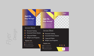 Corporate fit stay strong flyer template design