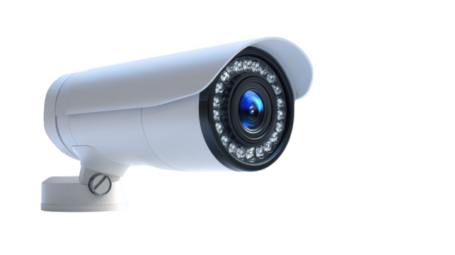 White surveillance camera, enhanced security for home and business monitoring enhance - Powered by Adobe