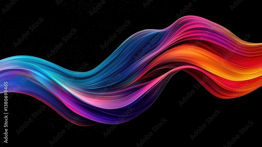 Poster a vibrant wave of flowing colors creates a dynamic and visually striking abstract design against a b