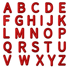 3D Red Sequin Uppercase letters Alphabet