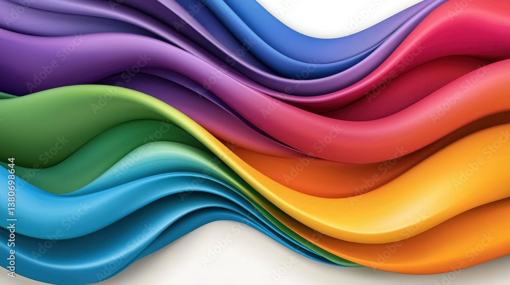 Poster a vibrant, flowing design featuring waves of various colors, creating a dynamic and engaging visual 