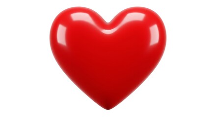 Fototapeta premium Red Heart Symbol, Glossy 3D Render, Valentine's Day AI Generated