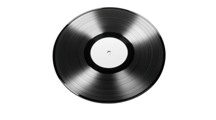 Retro black vinyl record with blank white label, a timeless classic for music lovers and collectors
