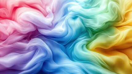 Obraz premium Rainbow Fabric Swirls: A Symphony of Colors