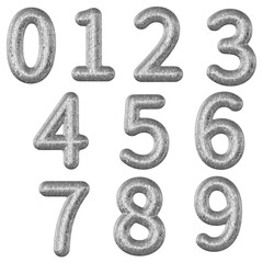 3D Silver Sequin Numbers