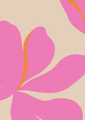 Botanical doodle background vector illustration. Floral abstract trendy design for print, wallpaper, clipart, wall art for home decoration.