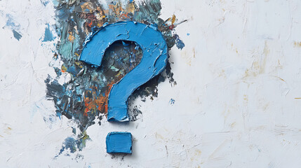 Blue question mark, isolated on white. Vector illustration