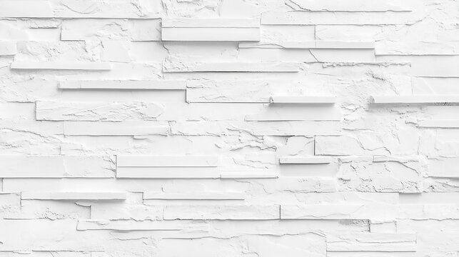 Seamless texture of white decorative stacked stone, natural stone cladding  white brick wall texture showcasing an aged, rustic appearance ideal for background 
 