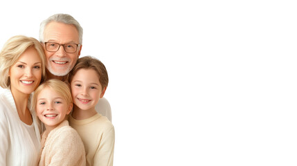 Smiling family portrait, capturing a timeless moment of togetherness and love