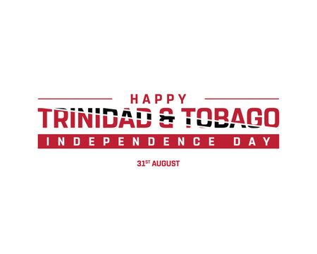 Trinidad & Tobago Independence Day on a white background, Vector design of Independence Day of Trinidad & Tobago, Flag typography of Trinidad & Tobago