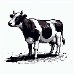 Naklejka premium Pixelated Cow Graphic suitable for digital content