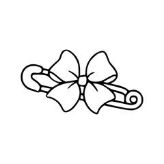 Naklejka premium bow and pin vector design