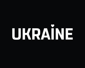 I love Ukraine, I love Ukraine typographic design with flag typography and heart on black background, Vector design of I love Ukraine, Ukraine National Day Design