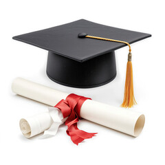 graduation cap with diploma
