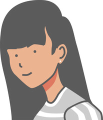 long haired Illustration on a white background