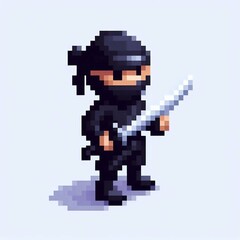 Fototapeta premium Pixel Art Ninja suitable for website background