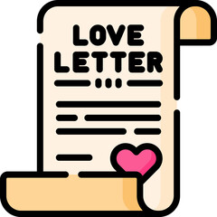 love letter Illustration on a white background