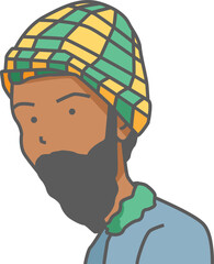 man avatar Illustration on a white background