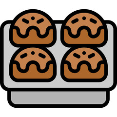 takoyaki filled outline icon