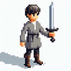 Pixelated Warrior Figure suitable for art exhibition