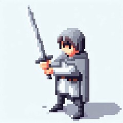 Pixelated Warrior Gray Armor suitable for creative presentation
