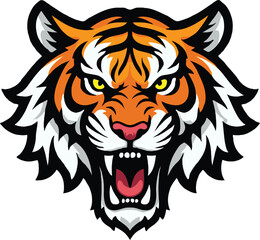 Mascot Tiger Head Vector Art - Bold and Dynamic Illustration Design
