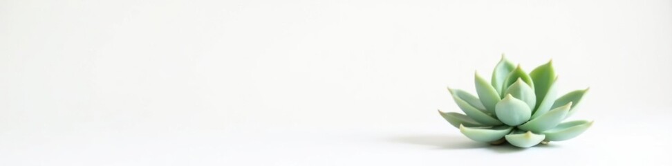 Obraz premium Single stem of a succulent plant on a plain white background, nature, flower