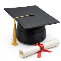graduation cap with diploma