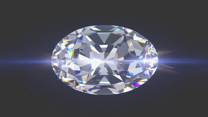 A large diamond with intense light shining through, suitable for jewelry or gemstone images