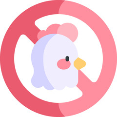 no chicken Illustration on a white background