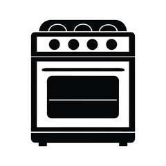 Obraz premium Oven vector Silhouette isolated on a white background.
