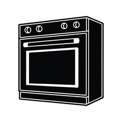 Fototapeta premium Oven vector Silhouette isolated on a white background.