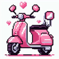 Fototapeta premium Pink Pixel Scooter Graphic suitable for website background