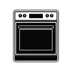 Fototapeta premium Oven vector Silhouette isolated on a white background.