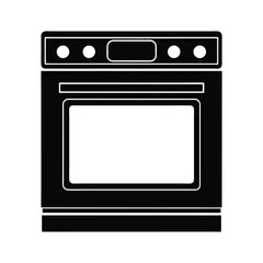 Oven vector Silhouette isolated on a white background.