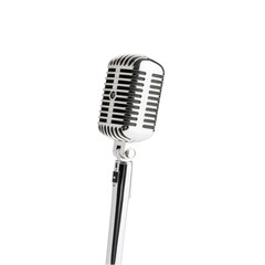 Fototapeta premium Vintage Style Microphone on Isolated White Background for Music and Performance Themes