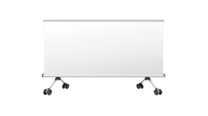 Portable rolling whiteboard with black surface for office, meetings, and presentations