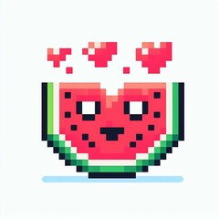 Obraz premium Pixel Art Watermelon suitable for design inspiration