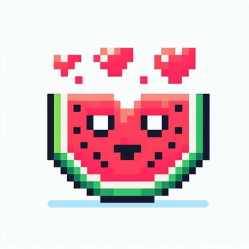 recommend clip art: Pixel Art Watermelon suitable for design inspiration