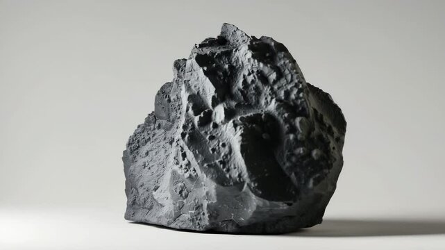 Basalt rock detached on a backdrop with clipping path.