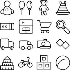 Children toys Icons Vector Art