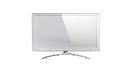 Sleek white television on a sophisticated black background, modern minimalist masterpiece in interior design