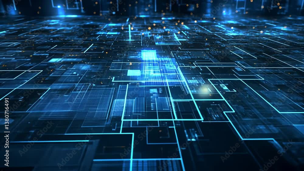 Poster digital abstract background featuring glowing circuitry design generative ai